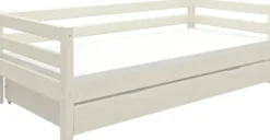 FLEXA Classic Bett 90x200cm mit Ausziehbett weiß lasiert