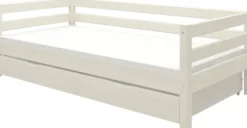 FLEXA Classic Bett 90x200cm mit Ausziehbett weiß lasiert