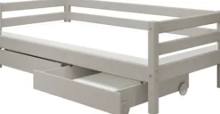 FLEXA Classic Bett 90x200cm mit 2 Schubladen grau lasiert