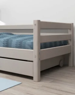 FLEXA Classic Bett 90x200cm mit 2 Schubladen grau lasiert