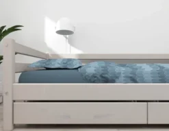 FLEXA Classic Bett 90x200cm mit 2 Schubladen grau lasiert