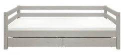 FLEXA Classic Bett 90x200cm mit 2 Schubladen grau lasiert