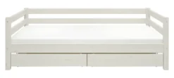 FLEXA Classic Bett 90x200cm mit 2 Schubladen weiß lasiert