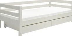 FLEXA Classic Bett 90x200cm mit 2 Schubladen weiß lasiert