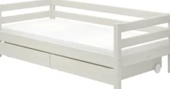 FLEXA Classic Bett 90x200cm mit 2 Schubladen weiß lasiert