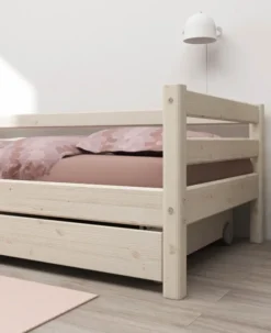 FLEXA Classic Bett 90x200cm mit 2 Schubladen weiß lasiert