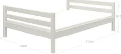 FLEXA Classic Bett 140x200cm weiß lasiert