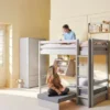 FLEXA Classic Casa Hochbett mit senkrechter Leiter grau lasiert