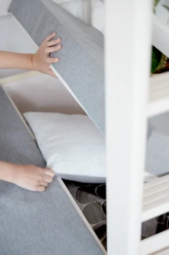 FLEXA Classic Casa Hochbett mit senkrechter Leiter weiß lasiert