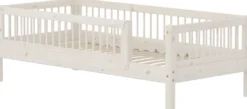 FLEXA Classic Einzelbett 90x200 cm mit 3/4 Streben Absturzsicherung weiß lasiert