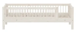 FLEXA Classic Einzelbett 90x200 cm mit 3/4 Streben Absturzsicherung weiß lasiert