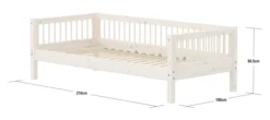 FLEXA Classic Einzelbett 90x200 cm mit Streben Absturzsicherung weiß lasiert