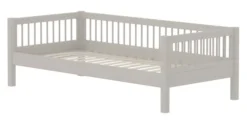 FLEXA Classic Einzelbett 90x200 cm mit Streben Absturzsicherung grau lasiert