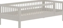 FLEXA Classic Einzelbett 90x200 cm mit 3/4 Streben Absturzsicherung grau lasiert