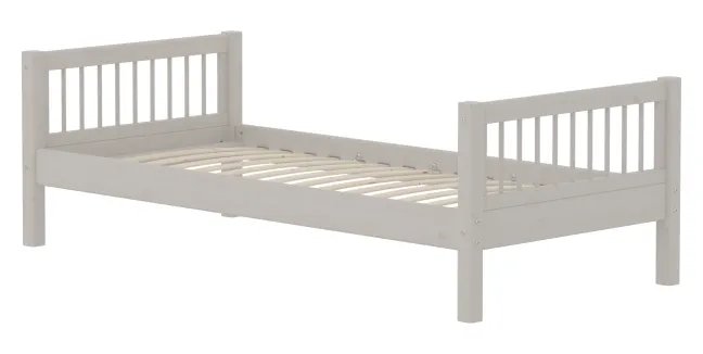 FLEXA Classic Einzelbett 90x200 cm mit Streben grau lasiert