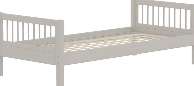 FLEXA Classic Einzelbett 90x200 cm mit Streben grau lasiert