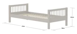 FLEXA Classic Einzelbett 90x200 cm mit Streben grau lasiert