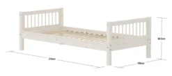 FLEXA Classic Einzelbett 90x200 cm mit Streben weiß lasiert