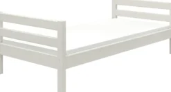 FLEXA Classic Etagenbett mit senk, Leiter und 2 Schubladen weiß lasiert