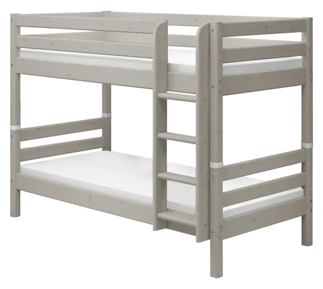 FLEXA Classic Etagenbett mit senkrechter Leiter grau lasiert