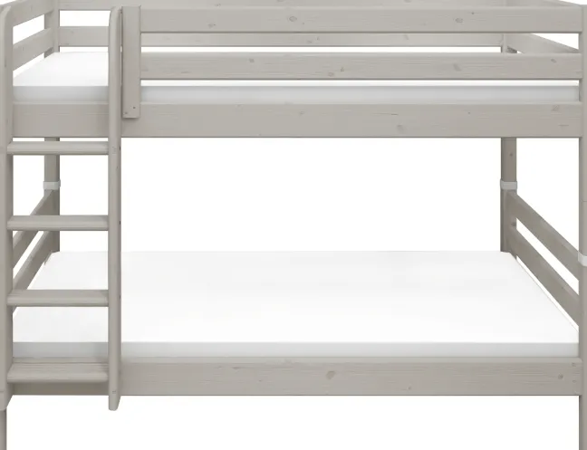 FLEXA Classic Etagenbett mit senkrechter Leiter grau lasiert