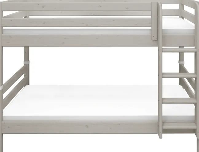 FLEXA Classic Etagenbett mit senkrechter Leiter grau lasiert