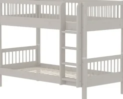 FLEXA Classic Etagenbett 90x200 cm mit Streben Absturzsicherung grau lasiert