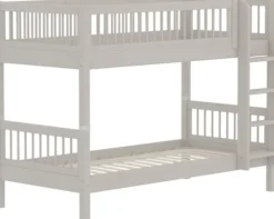 FLEXA Classic Etagenbett 90x200 cm mit Streben Absturzsicherung grau lasiert