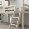 FLEXA Classic halbhohes Bett mit halbem Baumhaus Aufsatz weiß lasiert/weiß