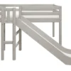 FLEXA Classic Halbhohes Bett mit Plattform und Rutsche grau lasiert