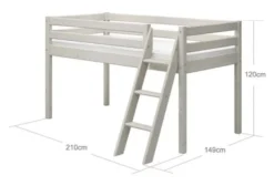 FLEXA Classic Halbhohes Bett mit Schrägleiter weiß lasiert Sale