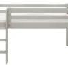 FLEXA Classic Halbhohes Bett mit senkrechter Leiter grau lasiert