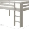 FLEXA Classic Halbhohes Bett 140x200cm mit senk. Leiter grau lasiert