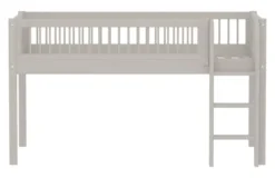 FLEXA Classic Halbhohes Bett 90x200 cm mit Streben Absturzsicherung grau lasiert