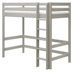 FLEXA Classic Hochbett mit senkrechter Leiter grau lasiert