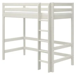 FLEXA Classic Hochbett mit senkrechter Leiter weiß lasiert