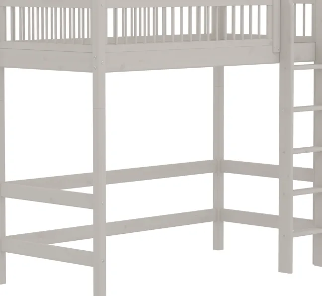 FLEXA Classic Hochbett 90x200 cm mit Streben Absturzsicherung grau lasiert