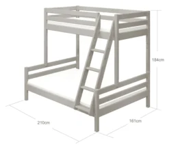FLEXA Classic Kombietagenbett mit Schrägleiter grau lasiert