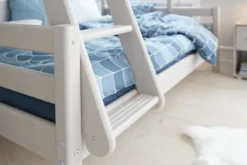 FLEXA Classic Kombietagenbett mit Schrägleiter grau lasiert