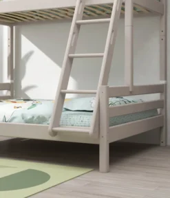 FLEXA Classic Kombietagenbett mit Schrägleiter grau lasiert