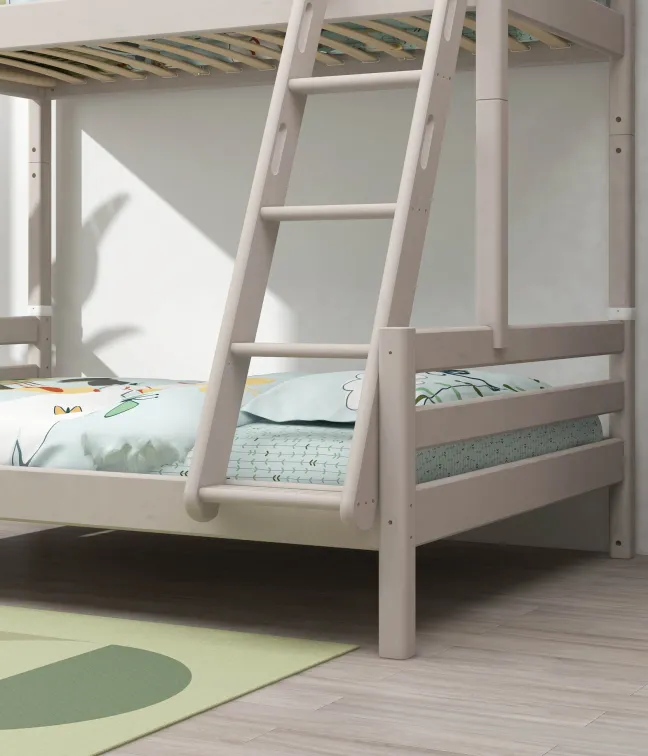 FLEXA Classic Kombietagenbett mit Schrägleiter grau lasiert
