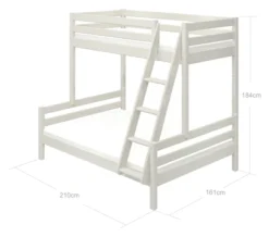 FLEXA Classic Kombietagenbett mit Schrägleiter weiß lasiert