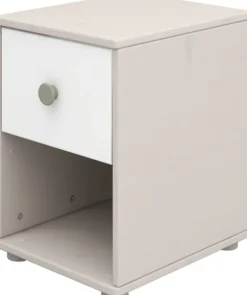FLEXA Classic Kommode mit 1 Schublade grau/Lack weiß/grün