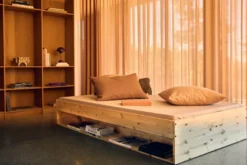 FLEXA Grow Doppelbett mit Regal 140x200 cm natur lackiert