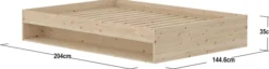 FLEXA Grow Doppelbett mit Regal 140x200 cm natur lackiert