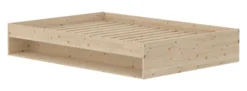 FLEXA Grow Doppelbett mit Regal 140x200 cm natur lackiert