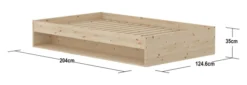 FLEXA Grow Doppelbett mit Regal 120x200 cm natur lackiert