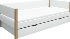 FLEXA Nor Bett 90x200cm mit Ausziehbett weiß/eiche