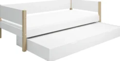 FLEXA Nor Bett 90x200cm mit Ausziehbett weiß/eiche
