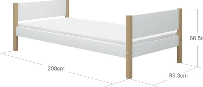 FLEXA Nor Bett 90x200cm weiß/eiche
